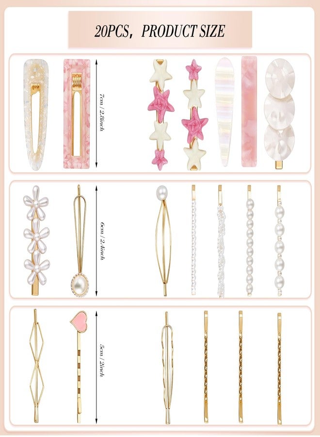 SUMAJU 20 Pcs Decorative Hair Clips, Fashion Hair Accessories Wedding Bobby Hair Pins Cute Barrettes for Women and Girls, Pearl Small Fancy Hair Clip for Short and Fine Hair, Birthday Valentines Day Gifts - Image 2